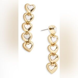 Baublebar Caroline Shell Heart Linear Drop Earrings NEW